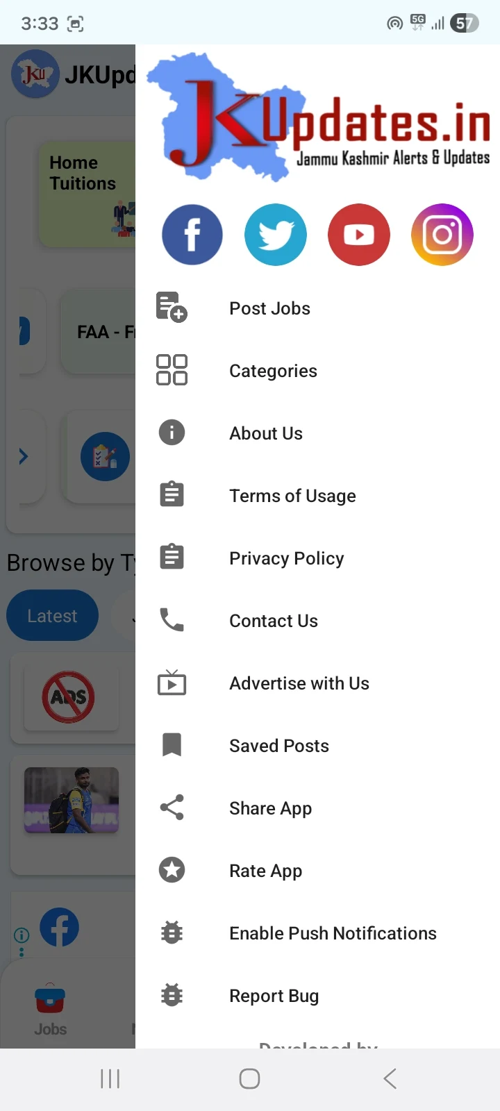 JKUpdates Jobs, JK News, Mocks screenshot
